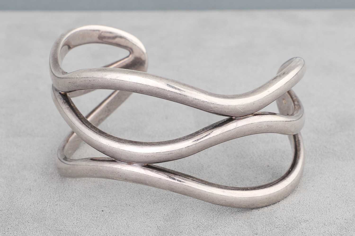 Lot 14 - AN ARMANI SILVER CUFF BRACELET