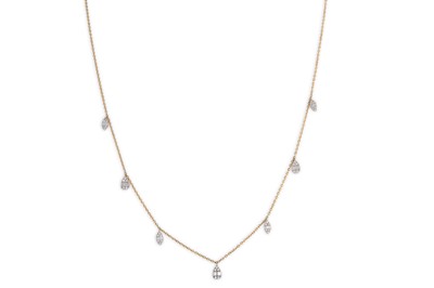 Lot 349 - A DIAMOND SET NECKLACE, mounted in 9ct gold,...