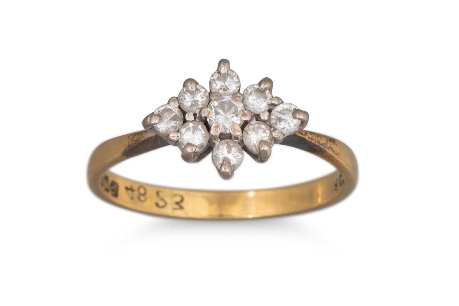 Lot 1 - A DIAMOND CLUSTER RING, mounted in 18ct white...