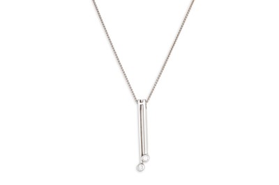 Lot 167 - A DIAMOND SET PENDANT, mounted in 18ct white...
