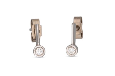 Lot 168 - A PAIR OF DIAMOND SET EARRINGS, mounted in...