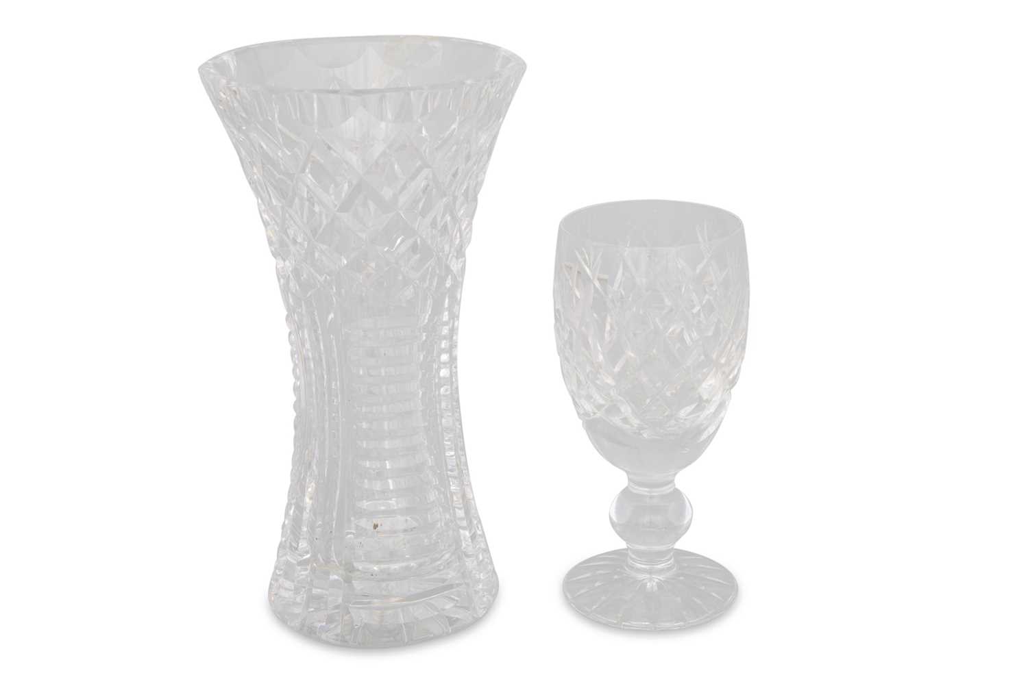 Lot 410 - A WATERFORD TRALEE PATTERN VASE, discontinued...