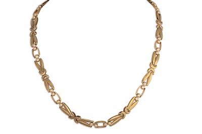 Lot 363 - A 9CT GOLD FANCY LINK CHAIN, 16.5" long, 19.8 g.