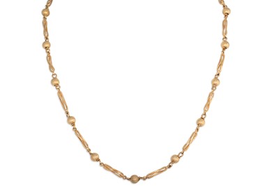Lot 368 - A 9CT YELLOW GOLD FANCY LINK NECK CHAIN, with...