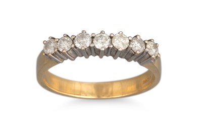 Lot 178 - A SEVEN STONE DIAMOND RING, mounted in 18ct...