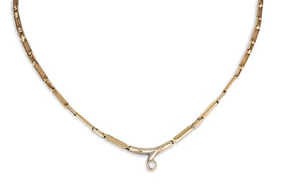 Lot 223 - A DIAMOND SET NECKLACE, to 9ct yellow gold...