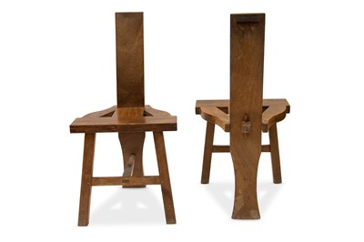 Lot 498 - A SET OF SIX TUAM CHAIRS, African wood, with...