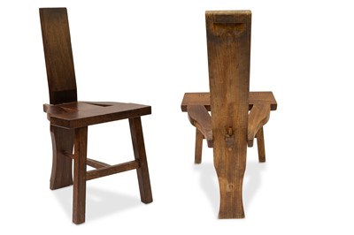 Lot 498 - A SET OF SIX TUAM CHAIRS, African wood, with...