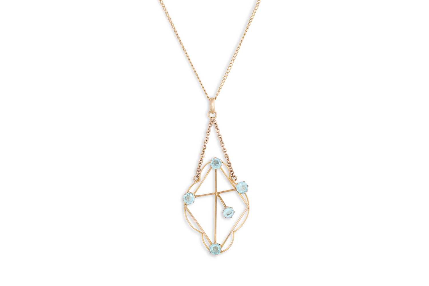 Lot 85 - A VINTAGE STONE SET 9CT PENDANT, early...
