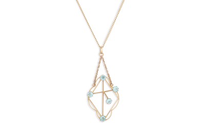 Lot 85 - A VINTAGE STONE SET 9CT PENDANT, early...