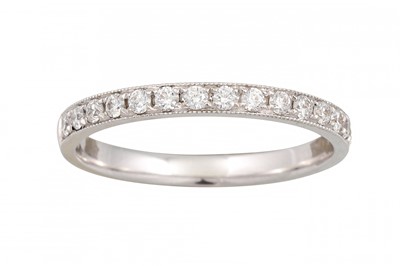 Lot 146 - A DIAMOND HALF ETERNITY RING, mounted in white...