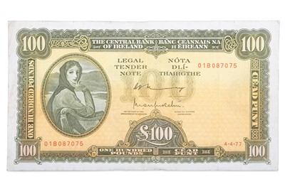 Lot 460 - A £100 LADY LAVERY IRISH BANKNOTE, serial...