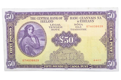 Lot 461 - A £50 LADY LAVERY IRISH BANKNOTE, serial...