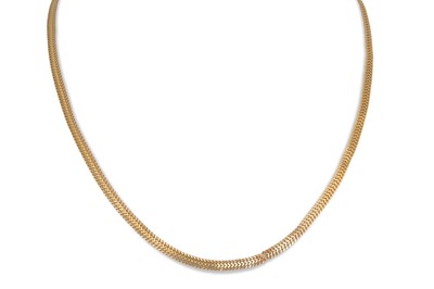 Lot 155 - A 14CT GOLD MESH LINK NECKLACE, with lobster...