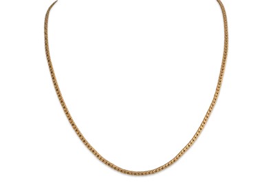 Lot 156 - A 12CT YELLOW GOLD CHAIN, with ring clasp,...