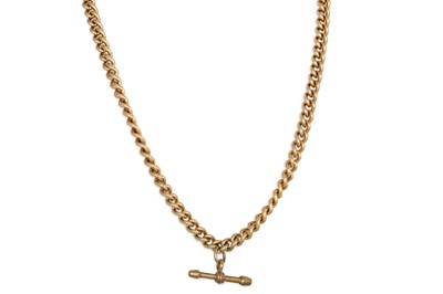 Lot 91 - A VINTAGE GOLD PLATED ALBERT NECK CHAIN, with...