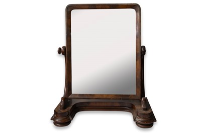 Lot 494 - A VICTORIAN MAHOGANY CRUTCH FAMED MIRROR, 74...