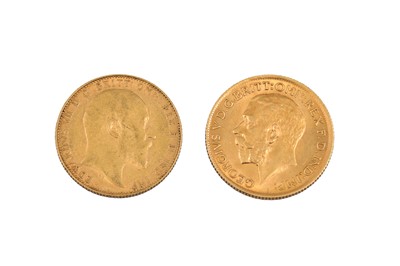 Lot 474 - TWO FULL GOLD SOVEREIGN ENGLISH COINS, George...