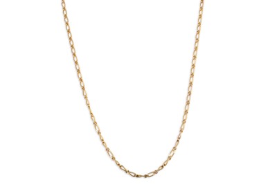 Lot 66 - A 9CT GOLD CURB LINK NECKLACE, 29" long, 9 g.