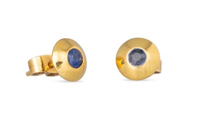 Lot 109 - TWO PAIRS OF GOLD EARRINGS, one stone set,...