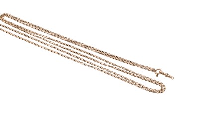 Lot 337 - A VINTAGE 9CT GOLD MUFF BELCHER LINK CHAIN, 60"...