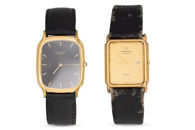 Lot 429 - TWO RAYMOND WEIL GENTS WRISTWATCHES, one black...