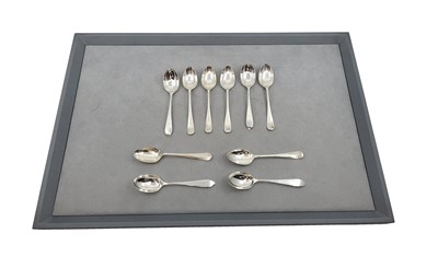 Lot 460 - A MATCHED SET OF TEN ENGLISH SILVER COFFEE...