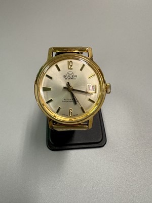 Lot 336 - A GENTS VINTAGE BULER AUTOMATIC 25 JEWELS DATE...
