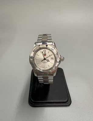 Lot 342 - A LADY'S TAG HEUER STAINLESS STEEL WRISTWATCH,...