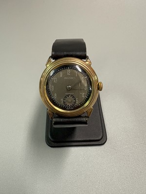 Lot 345 - A 9CT GOLD CASED VINTAGE SOLAR  WRISTWATCH,...