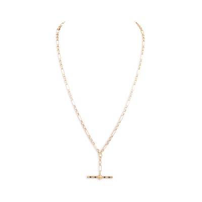 Lot 4 - A 9CT GOLD FACETED BELCHER LINK CHAIN, with...