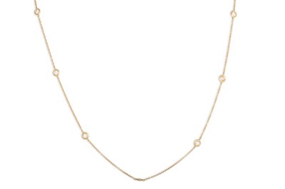 Lot 312 - A DIAMOND CHAIN, collet set brilliant cut...