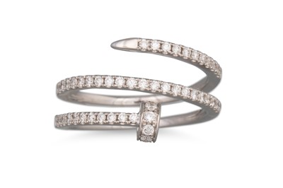 Lot 160 - A DIAMOND RING, pavé diamonds set in 18ct...