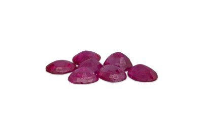 Lot 95 - SEVEN UNMOUNTED RUBIES, weight 1.55 ct. in total