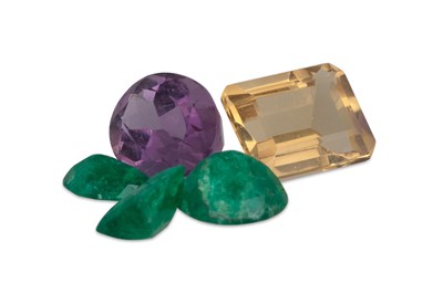 Lot 110 - VARIOUS UNMOUNTED STONES, to include three...