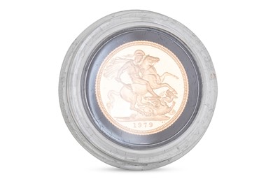 Lot 445 - A 1979 GOLD PROOF FULL SOVEREIGN ENGLISH COIN,...