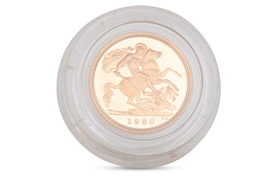 Lot 446 - A 1980 GOLD PROOF HALF SOVEREIGN ENGLISH GOLD...