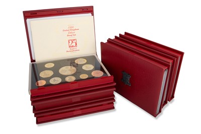 Lot 448 - A COLLECTION OF SIX CASED ENGLISH COIN RED...