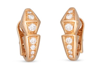 Lot 272 - A PAIR OF BULGARI SERPENTI EARRINGS, set with...