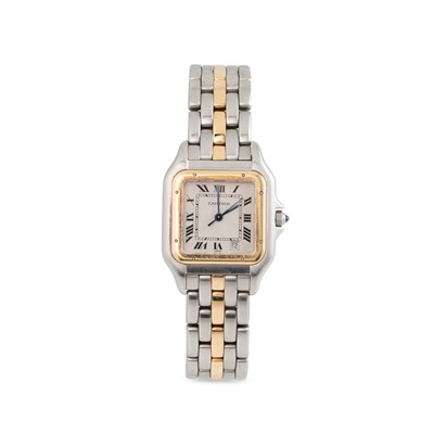 Lot 322 - A LADY'S TWO-TONE CARTIER PANTHÈRE WRISTWATCH,...