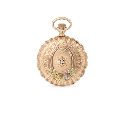 Lot 148 - AN ANTIQUE 14CT GOLD FULL HUNTER FOB WATCH, by...