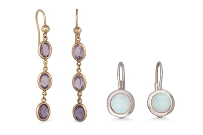 Lot 180 - THREE PAIRS OF GOLD EARRINGS, gross weight 14 g.
