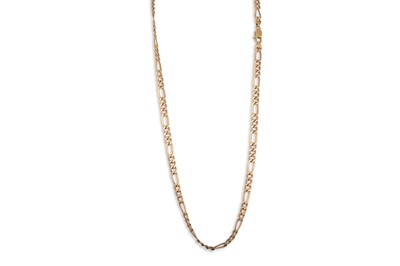 Lot 205 - A 9CT YELLOW GOLD FIAGRO LINK NECKLACE, 26"...