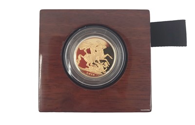 Lot 411 - A 2016 GOLD PROOF FULL SOVEREIGN ENGLISH COIN,...