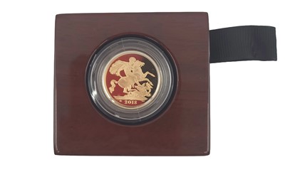 Lot 413 - A 2018 GOLD PROOF FULL SOVEREIGN ENGLISH COIN,...
