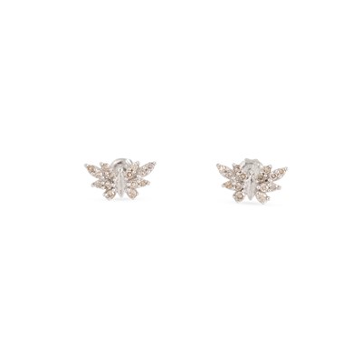 Lot 1 - A PAIR OF DIAMOND SET EARRINGS, in the form of...