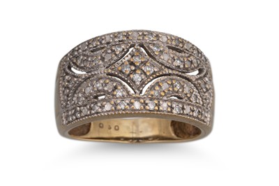 Lot 167 - A DIAMOND PLAQUE RING, of open work form,...