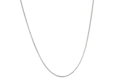 Lot 171 - AN 18CT WHITE GOLD NECK CHAIN, 20" long, 3.1 g.