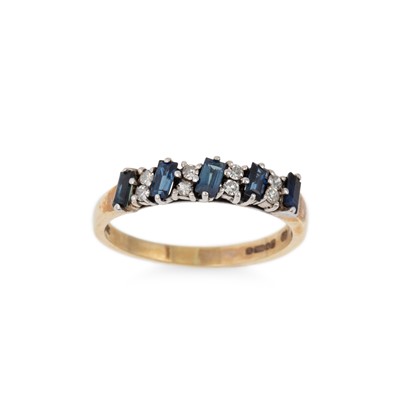 Lot 88 - A SAPPHIRE AND DIAMOND DRESS RING, mounted in...