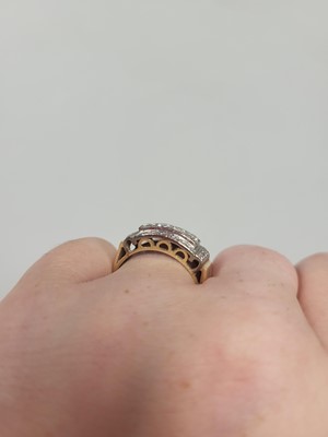 Lot 88 - A DIAMOND PLAQUE RING, mounted in 14ct yellow...